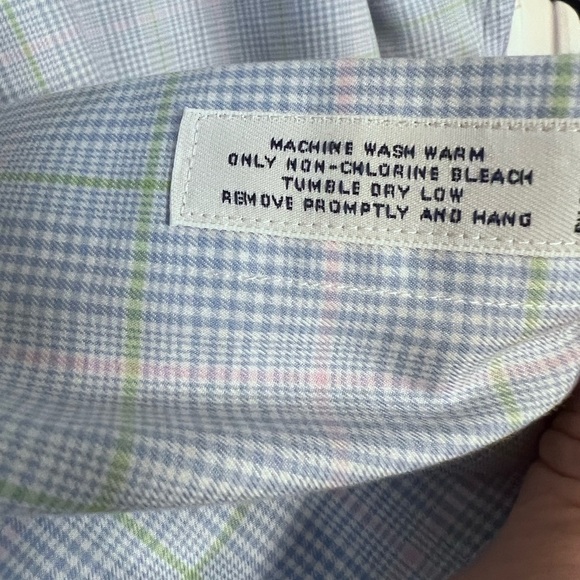 BROOKS BROTHERS NO IRON SUPIMA COTTON DRESS SHIRT SZ 16-35 LNG SLEEVE BLUE PINK - Picture 4 of 6